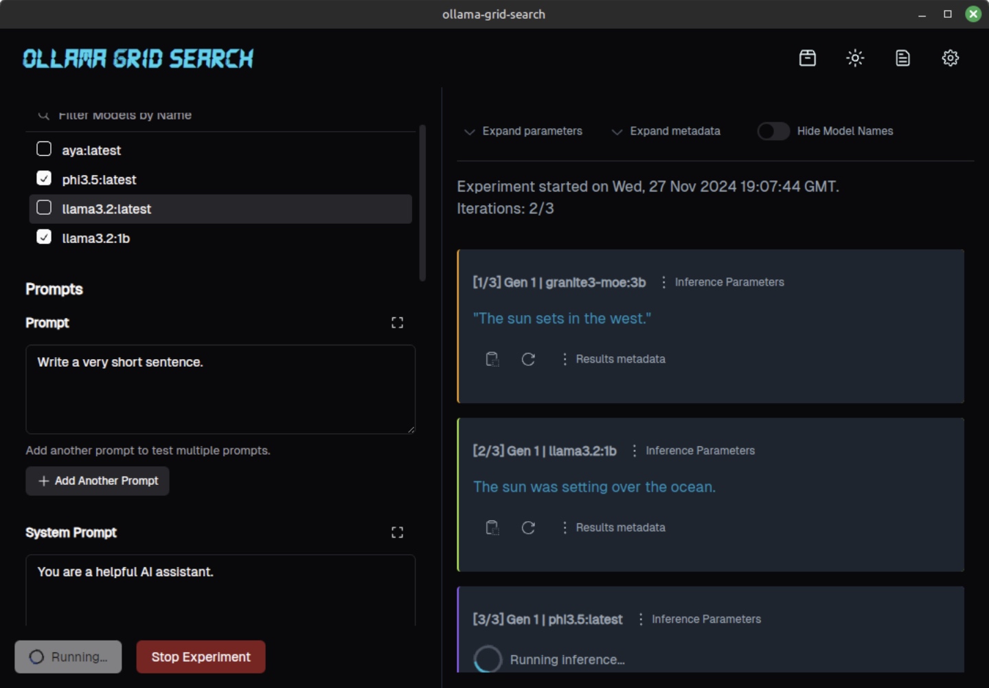 Ollama Grid Search