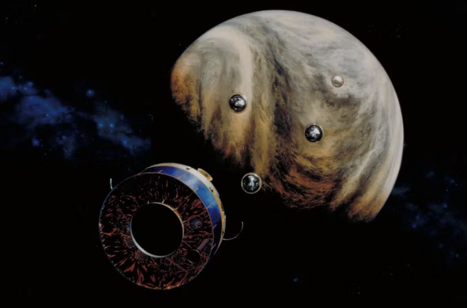 艺术家对人类金星探测任务的印象图