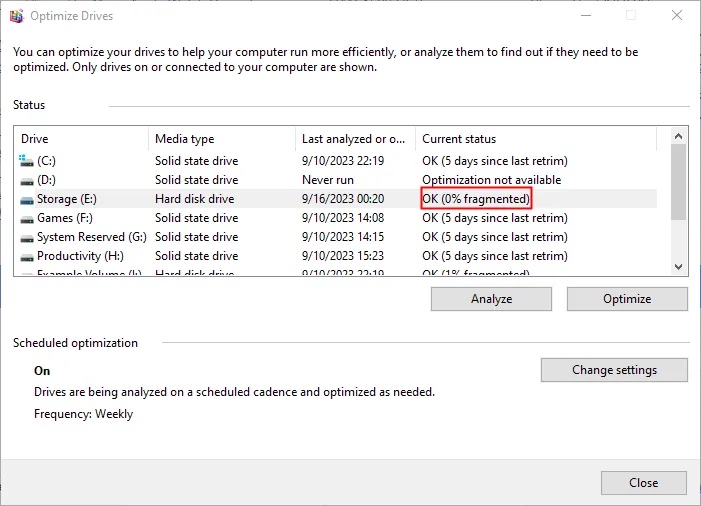如何在Windows 10上对硬盘进行碎片整理