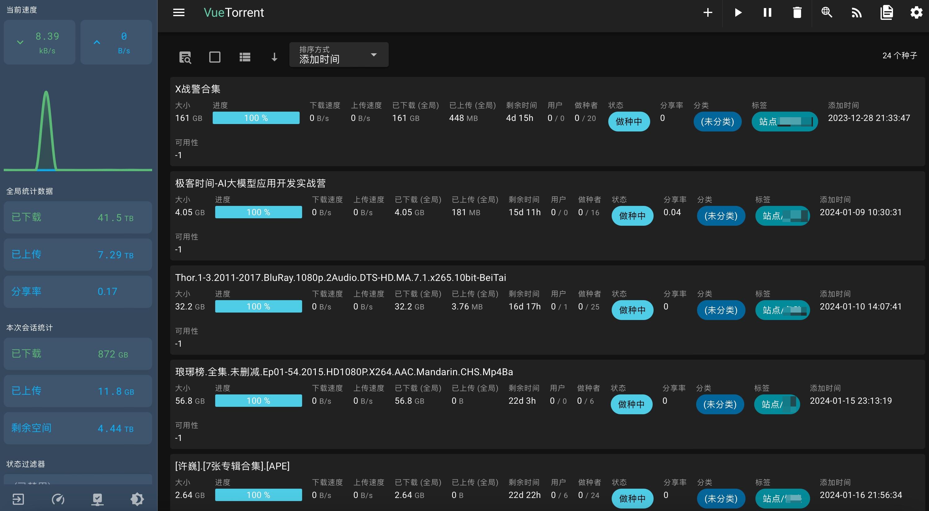 🐒 VueTorrent：一款超级哇塞好用的qBittorrent主题，支持移动端！